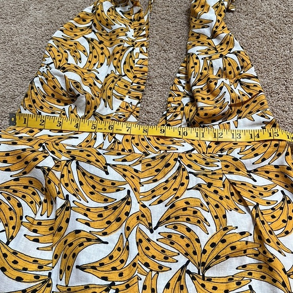 Farm rio medium banana print crossover halter backless jumpsuit . - Picture 12 of 12